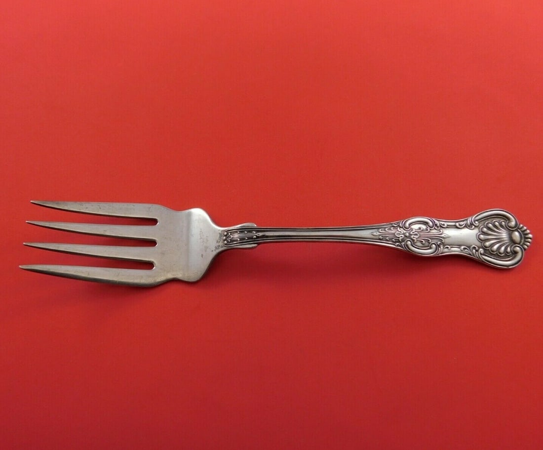 Wallace Kings Sterling Silver Cold Meat Fork 8 3/8 Inch Serving (1 of 2)