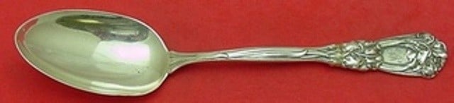 Durgin-Gorham Iris Sterling Silver 8 1/2" Serving Spoon: Durgin-Gorham Iris Sterling Silver 8 1/2" Serving Spoon Sterling silver serving spoon in the Iris pattern by Durgin-Gorham. It is monogrammed, with monos varying, and is described as being in excellen