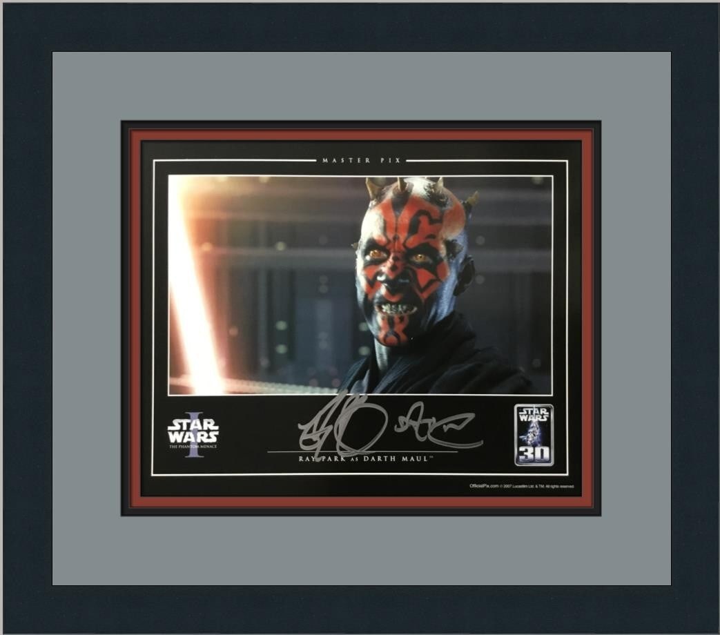 Custom framed Ray Park Darth Maul Official Pix autograph 14 x 16 (1 of 4)