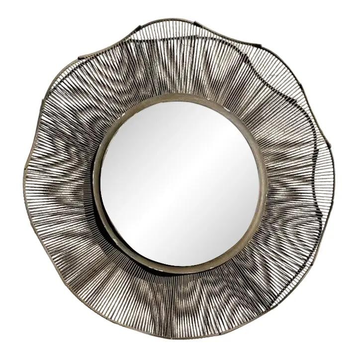 Bronze Tone Metal Wave Wall Mirror 60 x 60 (1 of 10)