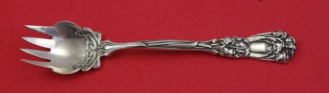 Durgin-Gorham Iris Sterling Silver Terrapin Fork 5.5 Inch (1 of 3)