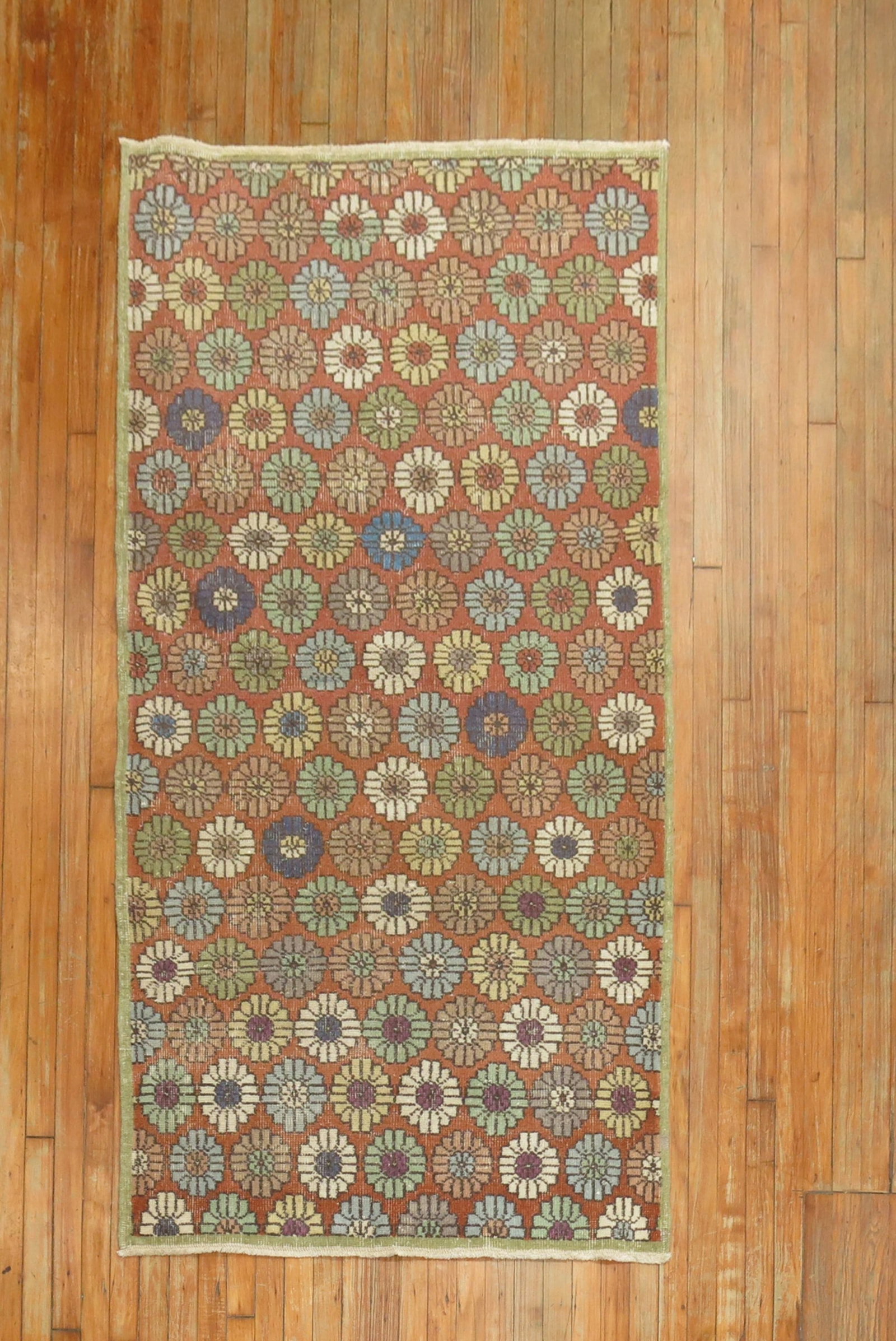 3' 8" x 6' 10" Anatolian Accent Rug Turkish Deco: 3' 8" x 6' 10" Anatolian Accent Rug Turkish Deco Vintage Turkish Deco rug with a mid-century design. This pre-owned accent rug is identified as an Anatolian Deco piece. Specifications Type: Anatolian,
