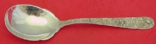 Antique Sterling Silver Berry Spoon Repousse Pattern by Kirk 7 1/2 Inch (1 of 2)
