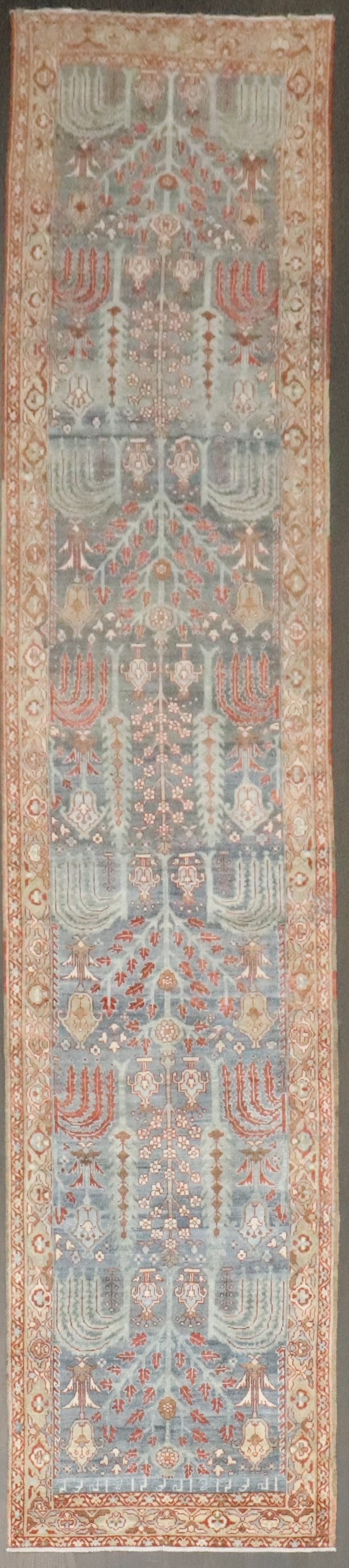 3' x 13' 10" Persian Tabriz runner with willow tree design: 3' x 13' 10" Persian Tabriz runner with willow tree design Early 20th century Persian Tabriz runner with a willow tree design. This pre-owned runner features an intricate patterned field and classic T