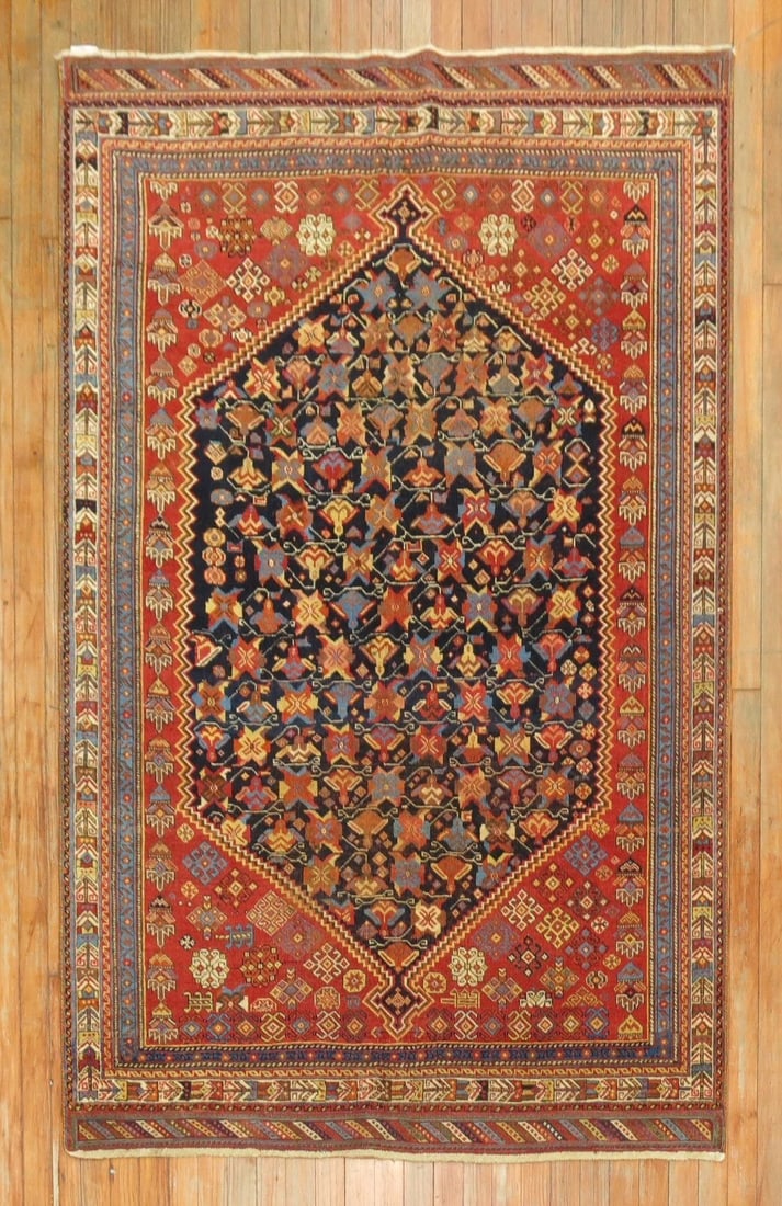 4' 3" x 6' Late 19th Century Afshar Accent Rug: 4' 3" x 6' Late 19th Century Afshar Accent Rug A very fine late 19th century to early 20th century Afshar rug with lively, crisp colors. This pre-owned accent rug is described as being of exceptionall