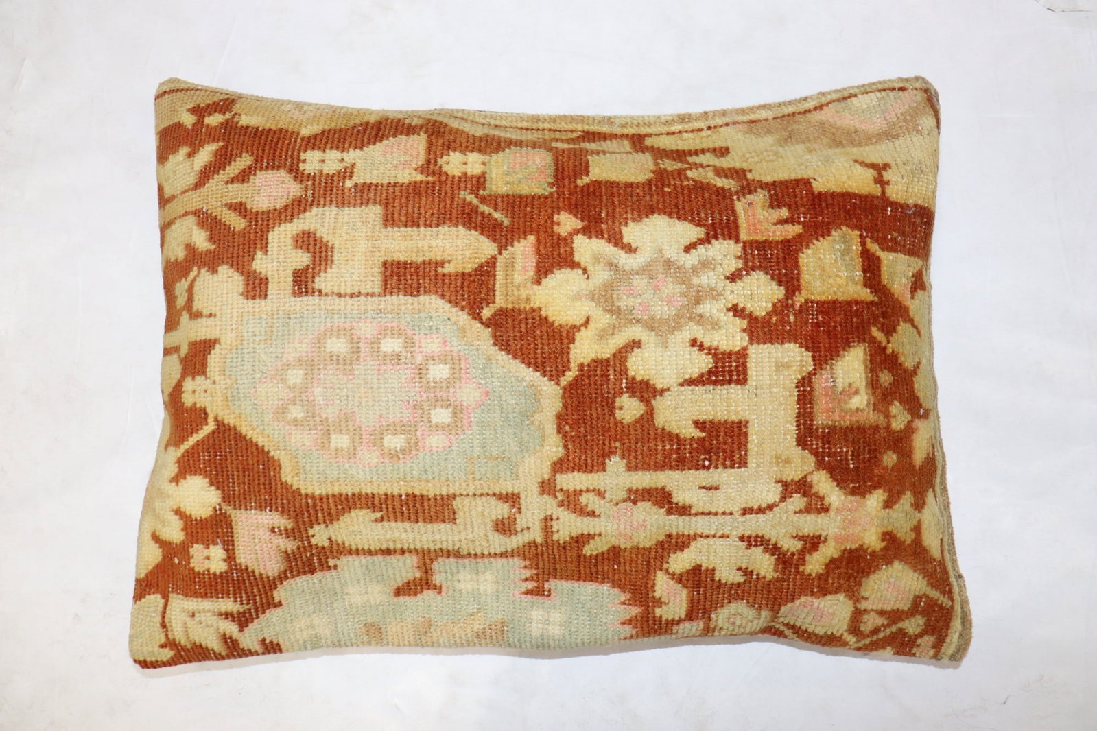 Indian Agra Rug Pillow Brown 1' 7" x 2' 3" (1 of 2)