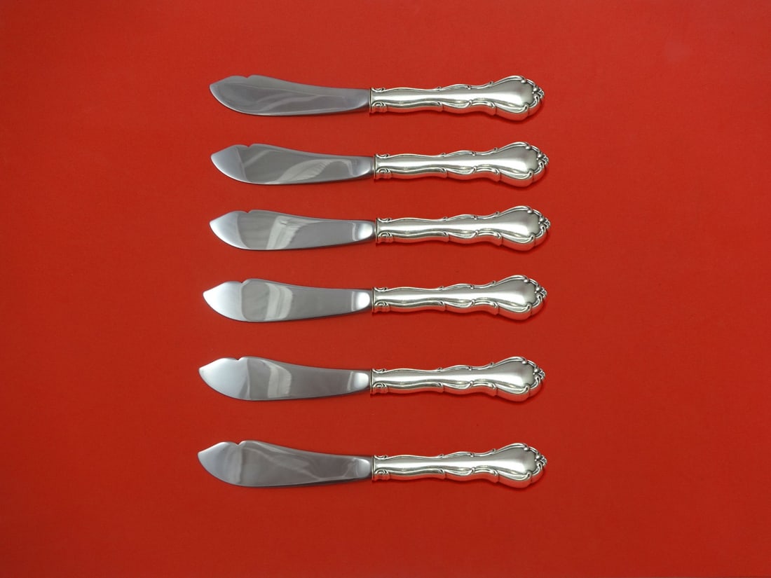 Towle Fontana Sterling Silver Trout Knife Set 6pc Custom Made: Towle Fontana Sterling Silver Trout Knife Set 6pc Custom Made The Fontana by Towle Sterling Silver Trout Knife Set includes six beautifully crafted knives, each measuring 7.5 inches. This exquisite fl