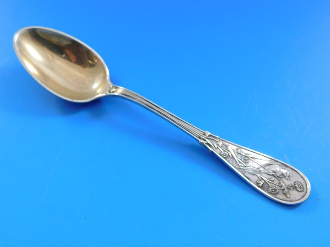 Tiffany & Co Japanese Sterling Silver Coffee Spoon 4 3/4 inch: Tiffany & Co Japanese Sterling Silver Coffee Spoon 4 3/4 inch This exquisite coffee spoon, designed in the Japanese pattern by Tiffany & Co., is crafted from high-quality sterling silver and features 