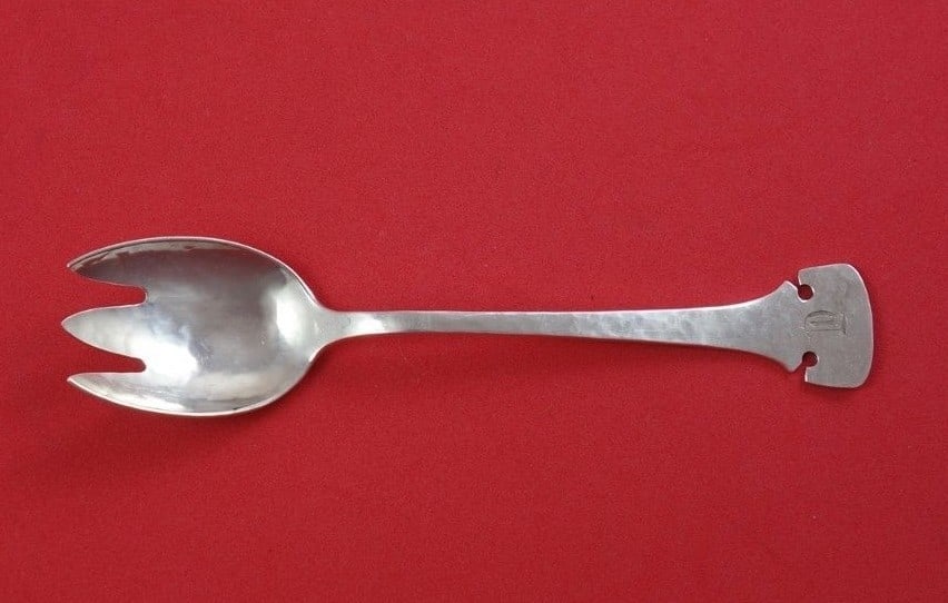 Shreve Sterling Silver Ice Cream Fork Fourteenth Century Mono D 5.5 inch: Shreve Sterling Silver Ice Cream Fork Fourteenth Century Mono D 5.5 inch This exquisite ice cream fork features the elegant Fourteenth Century pattern by Shreve & Co., crafted from high-quality sterli