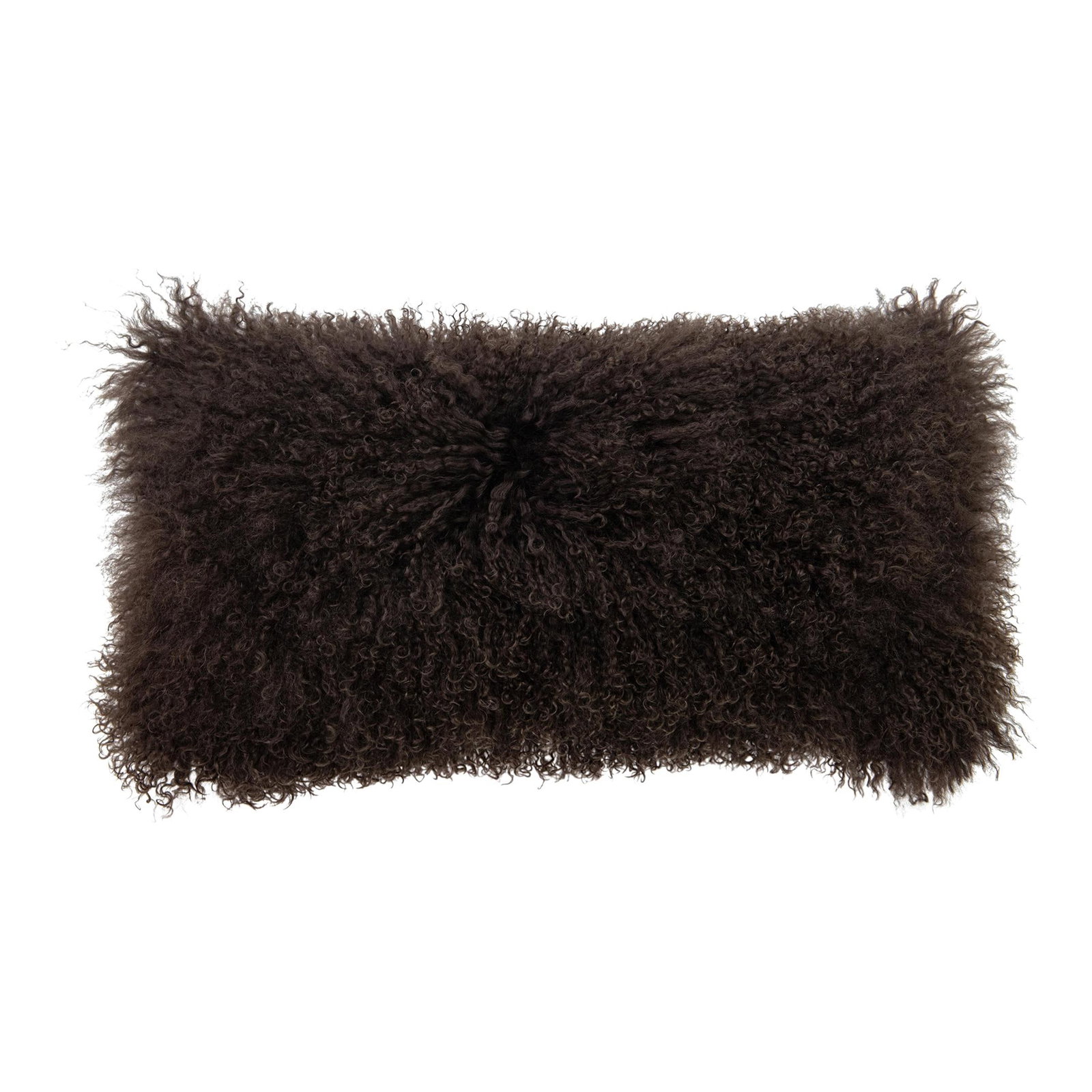 Luxurious Modern Mongolian Lamb Fur Pillow 12 x 24 Light Brown (1 of 5)