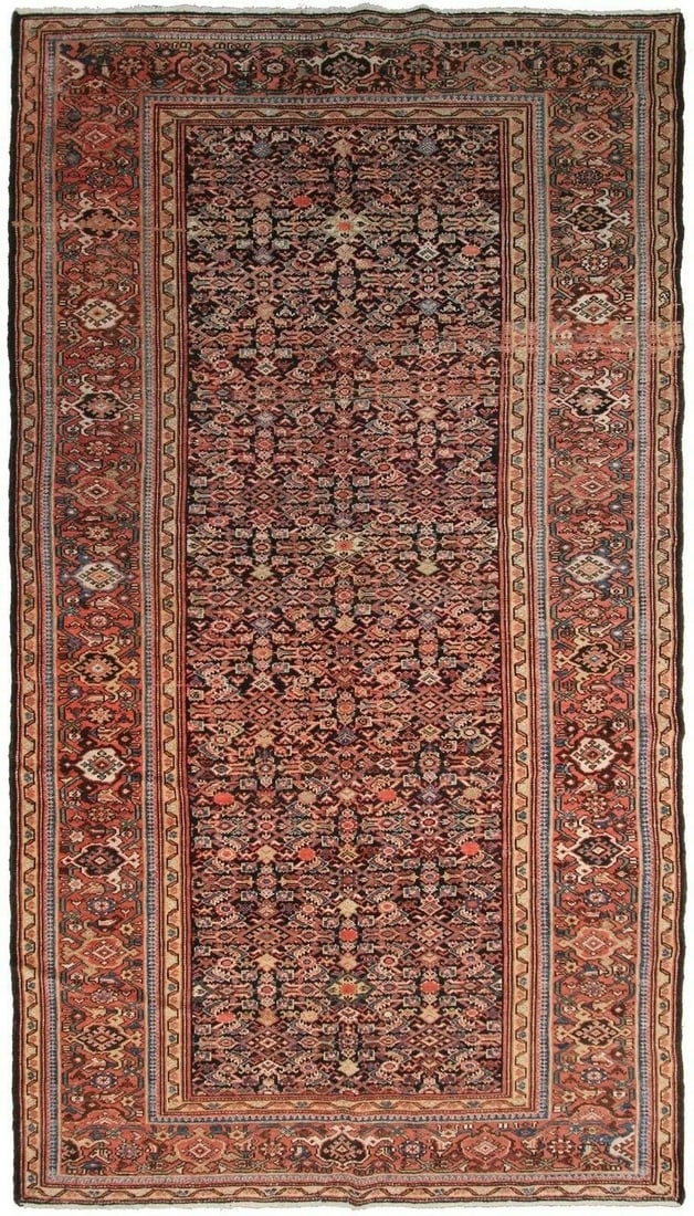 Antique Hand-Knotted Wool Persian Mahal Runner 5x10 Circa 1900 (1 of 12)