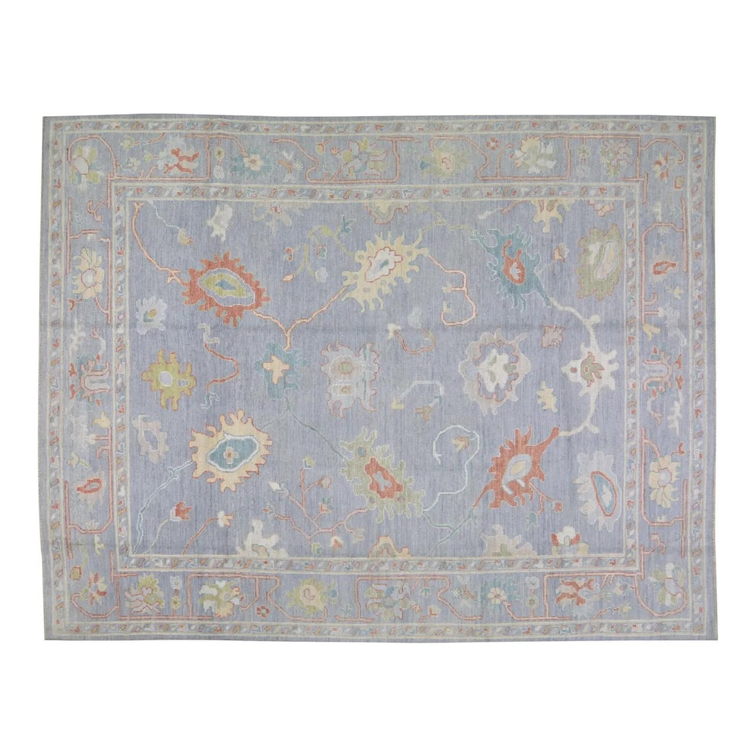 9'3" x 12' Slate Gray Wool Oushak Rug Hand Knotted in Turkey: 9'3" x 12' Slate Gray Wool Oushak Rug Hand Knotted in Turkey This Turkish Oushak wool rug is hand-knotted using traditional techniques, offering a blend of timeless craftsmanship and modern design app