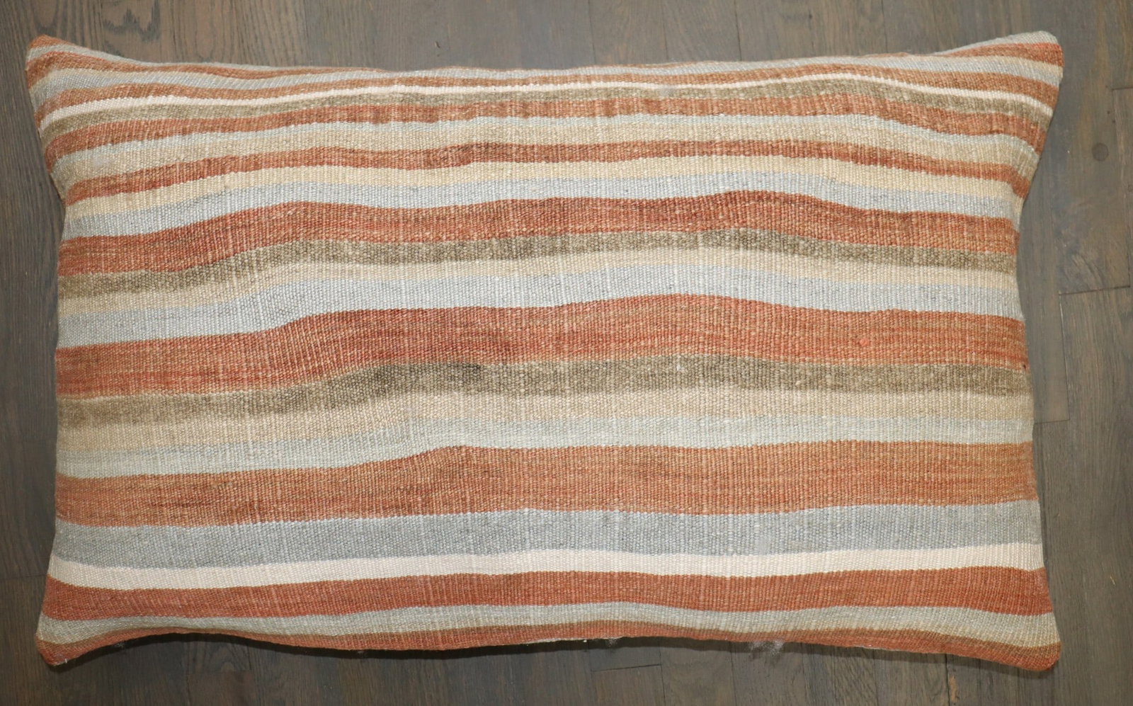 Antique Turkish Kilim Floor Pillow 1' 7" x 2' 7": Antique Turkish Kilim Floor Pillow 1' 7" x 2' 7" Large rustic Turkish kilim pillow made from an antique Turkish kilim. This floor-size pillow is offered in pre-owned condition. Specifications Item Typ