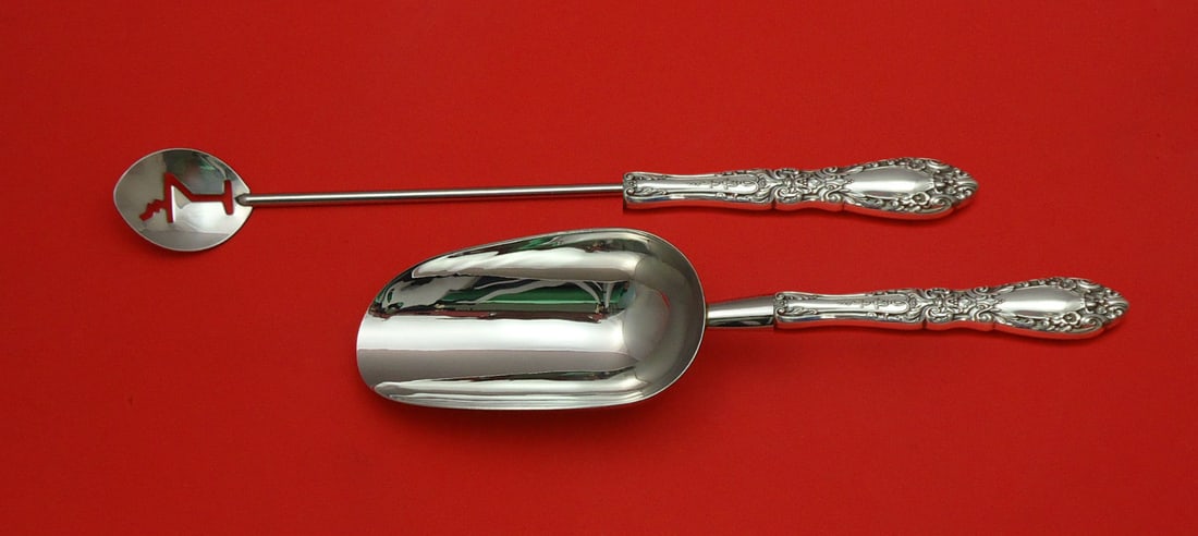Prince Eugene by Alvin Sterling Silver Bar Set 2pc Martini Spoon Ice Scoop (1 of 1)
