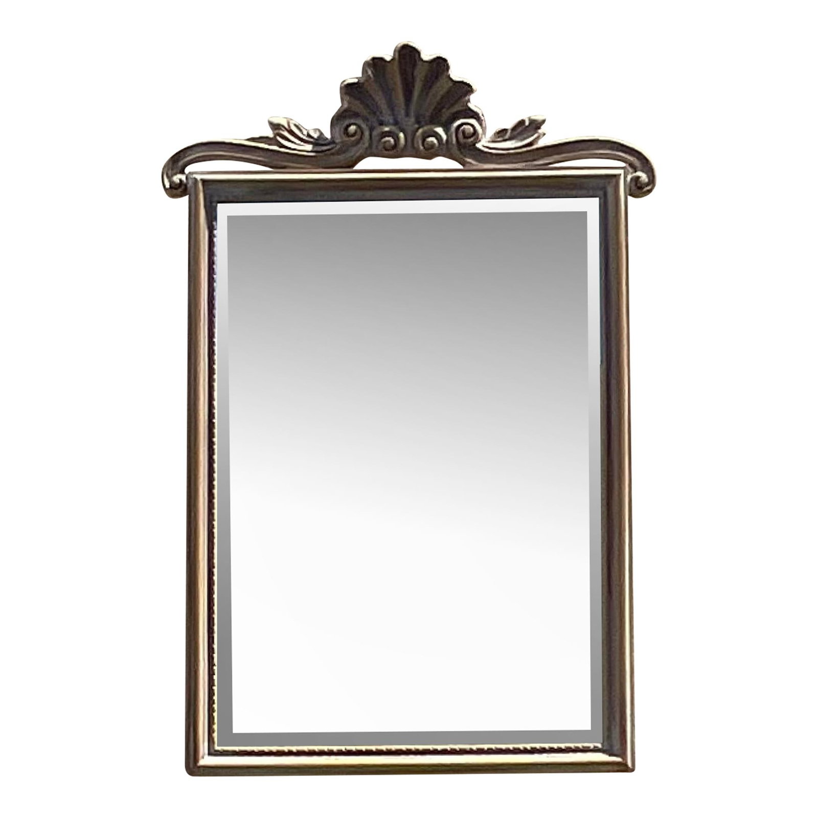 Handcrafted Vintage Coastal Carved Shell Mirror USA 32x48 Ecru (1 of 5)