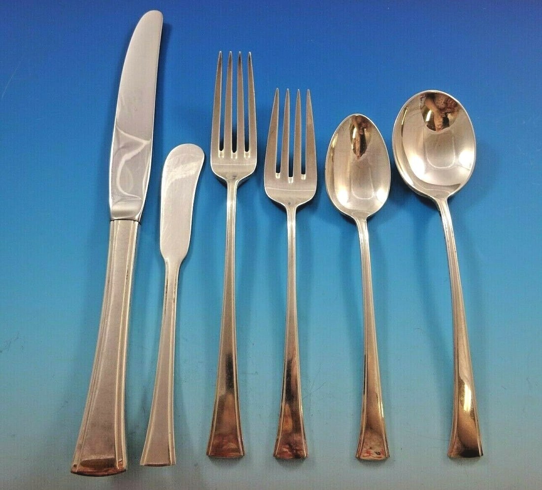 Tranquility Sterling Silver Flatware Set for 6 by International 41 Pcs: Tranquility Sterling Silver Flatware Set for 6 by International 41 Pcs Enhance your dining experience with the Tranquility Sterling Silver Flatware Set by International. This elegant 41-piece set feat