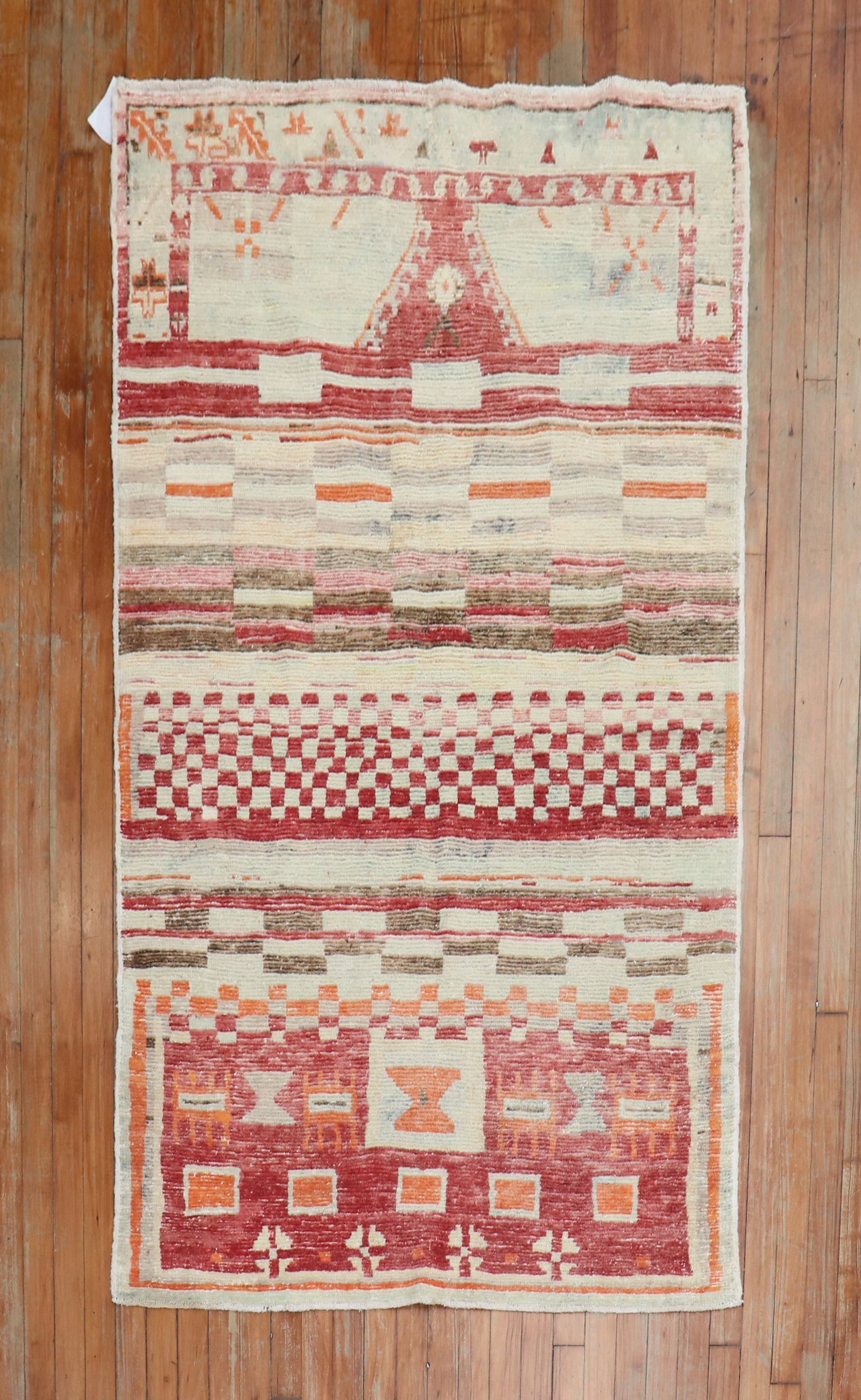 3' 8" x 6' 6" Anatolian Konya Accent Rug Turkish Vintage: 3' 8" x 6' 6" Anatolian Konya Accent Rug Turkish Vintage Vintage Turkish sampler rug with a whimsical mix of geometric patterns and varied design elements. This one-of-a-kind accent rug is described a