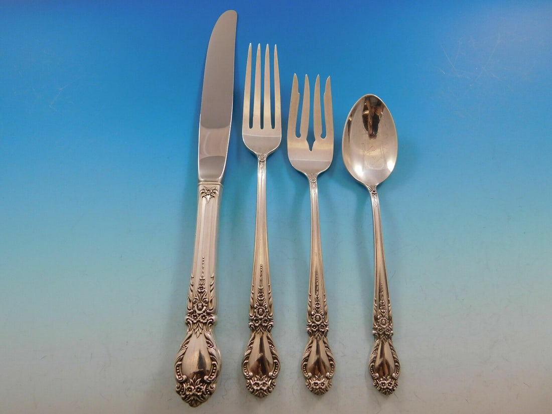 International Sterling Silver Brocade 4-Piece Place Setting (1 of 5)