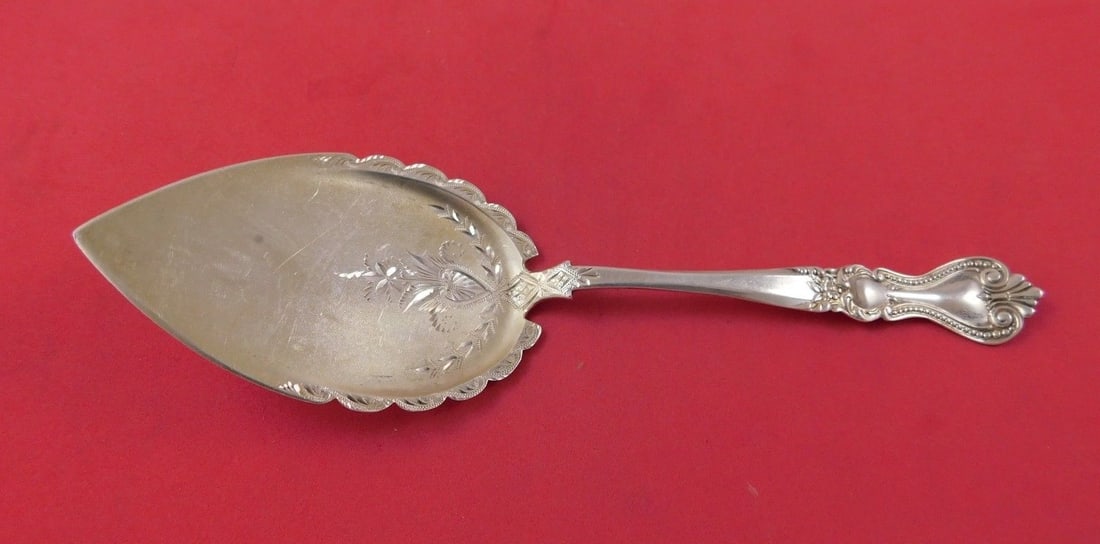 Fessenden Newport No. 88 Sterling Silver Pie Server Gold Washed Bright Cut 8 3/8" (1 of 1)
