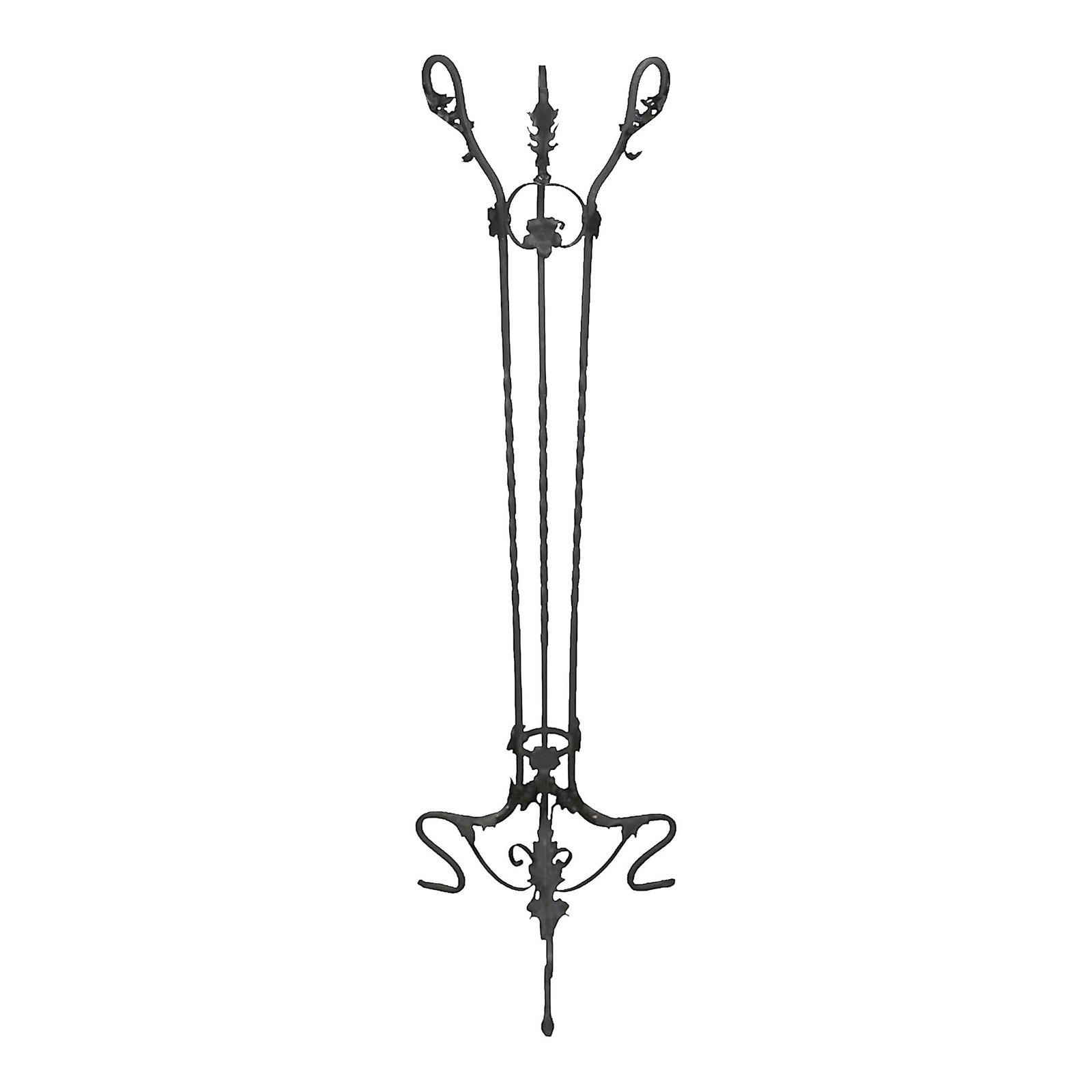 Ornate Black Wrought Iron Art Nouveau Plant Stand (1 of 6)