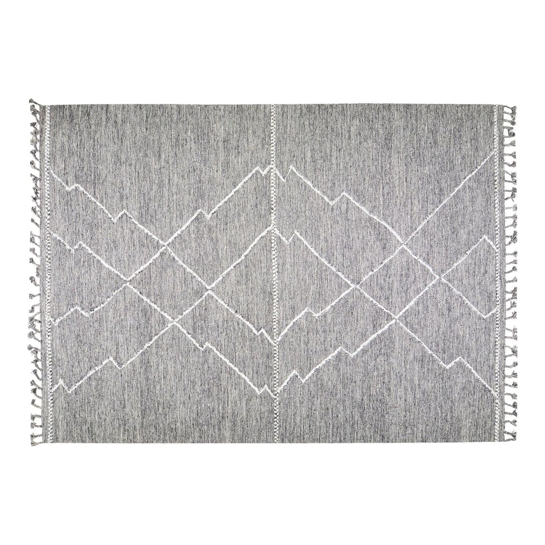 Gray Moroccan Wool Area Rug Hand Knotted 10' x 14': Gray Moroccan Wool Area Rug Hand Knotted 10' x 14' This contemporary Moroccan hand-knotted rug features a refined gray color and is crafted from wool. Its generous size makes it ideal for larger space