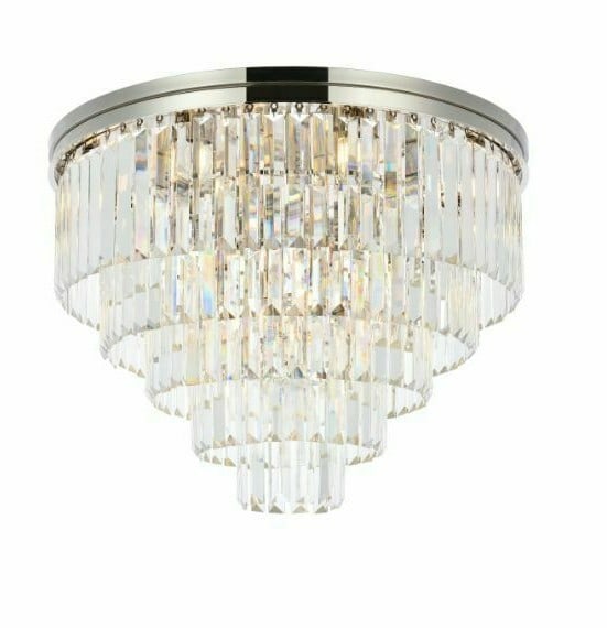 Sydney 17-Light Polished Nickel Flush Mount Chandelier 32 inch (1 of 9)
