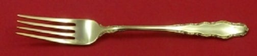 Reed and Barton English Provincial Vermeil Sterling Fork 7 1/2": Reed and Barton English Provincial Vermeil Sterling Fork 7 1/2" Sterling silver regular fork in the English Provincial Vermeil pattern by Reed & Barton. This pre-owned piece is not monogrammed and is 