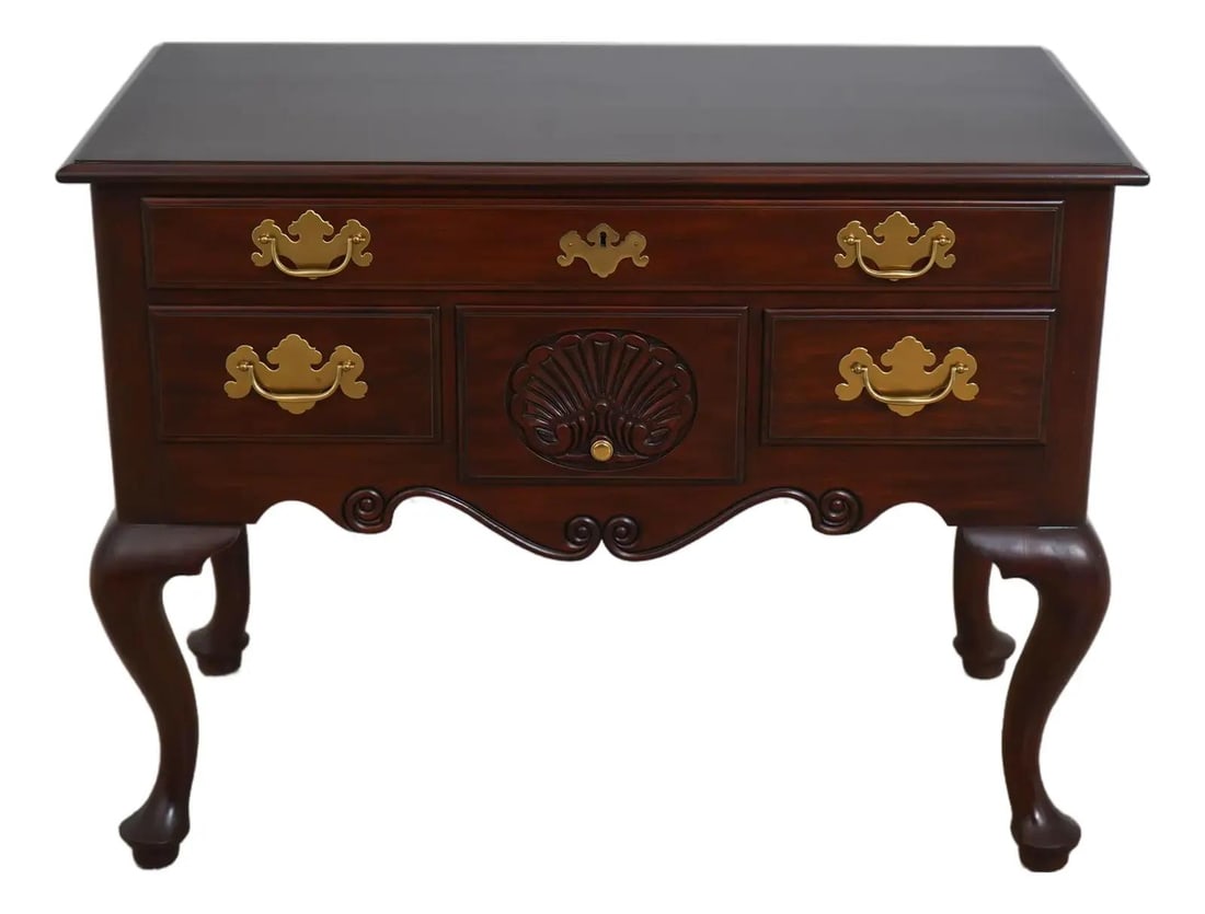 Queen Anne Mahogany Lowboy 4 Drawer Chest 41w x 21d x 31h (1 of 10)