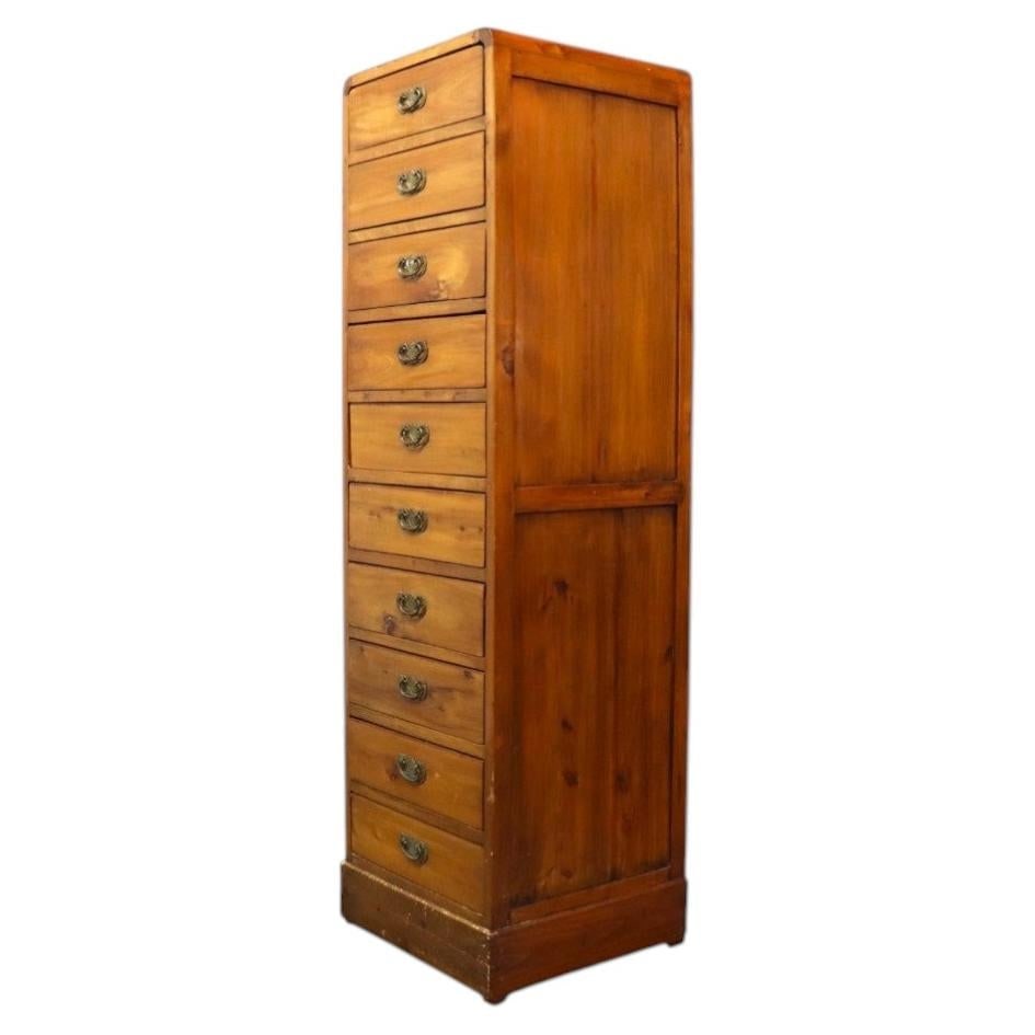 73 in Mahogany Lingerie Chest with 10 Drawers circa 1930: 73 in Mahogany Lingerie Chest with 10 Drawers circa 1930 An oversized antique lingerie chest crafted from mahogany with a tall, slender profile. Designed with ten individual drawers, each fitted with 