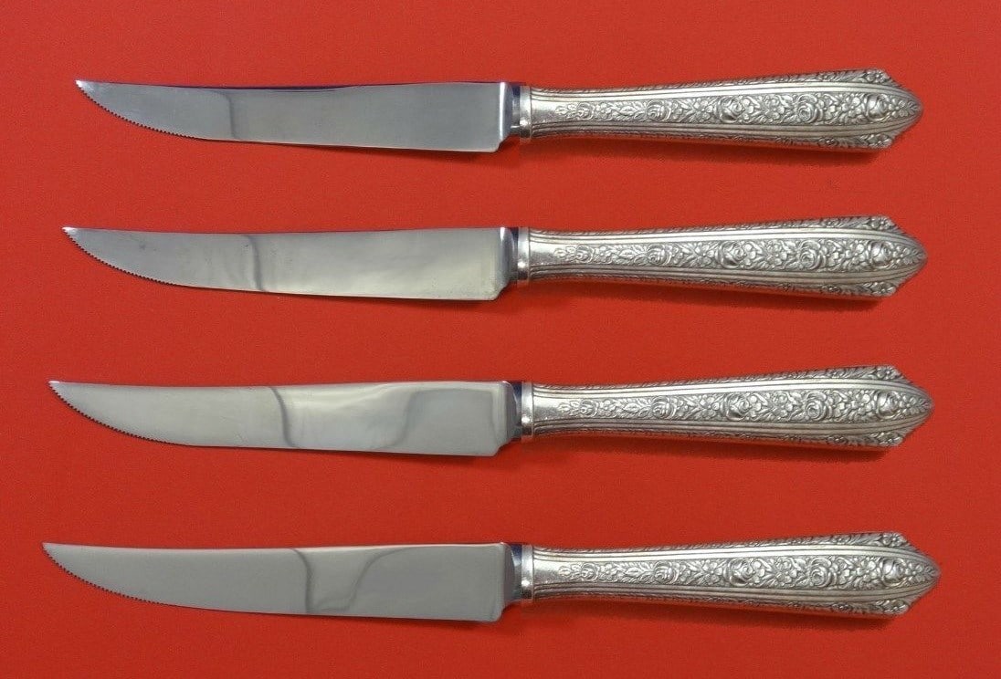 Wallace Normandie Sterling Silver Steak Knife Set 4pc 8.5" Custom Made (1 of 2)