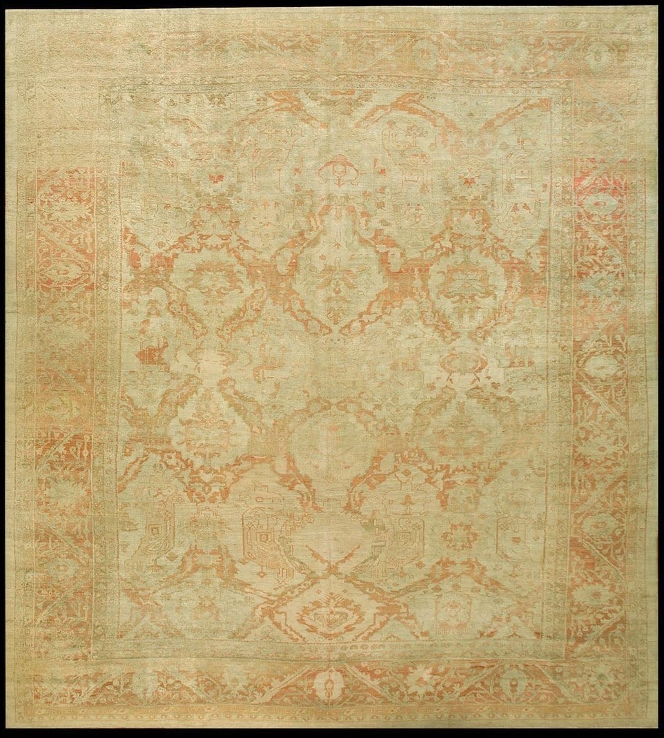 13' 5" x 14' 8" Antique Ziegler Sultanabad Square Rug (1 of 7)