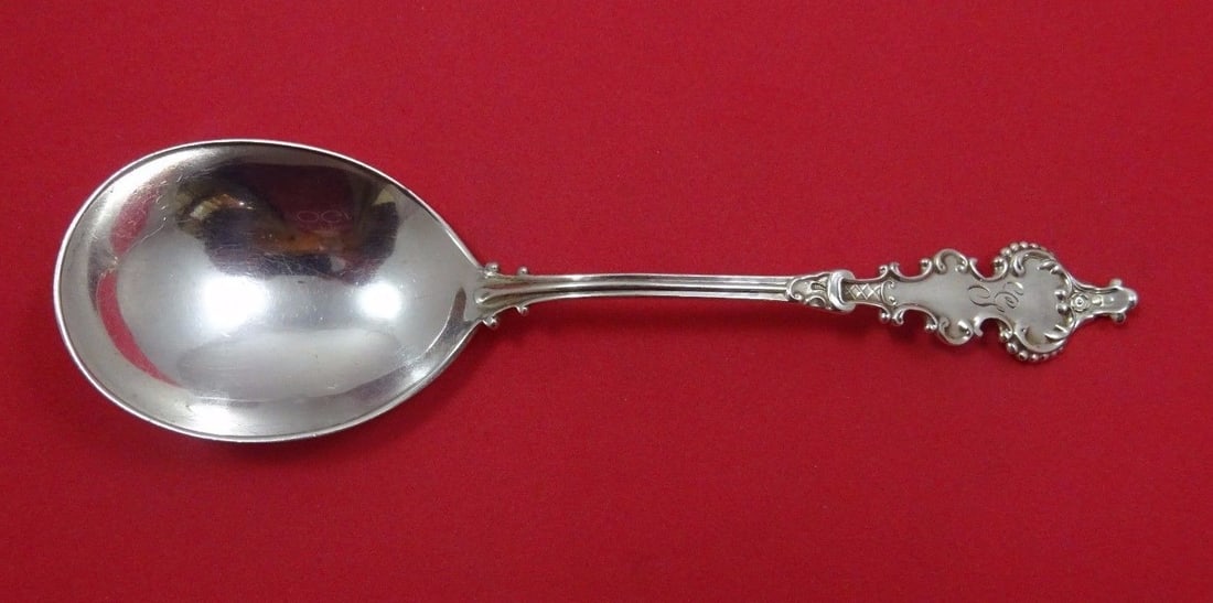 Duhme Number 2 Two sterling silver ovoid gumbo spoon 6 5/8 (1 of 2)