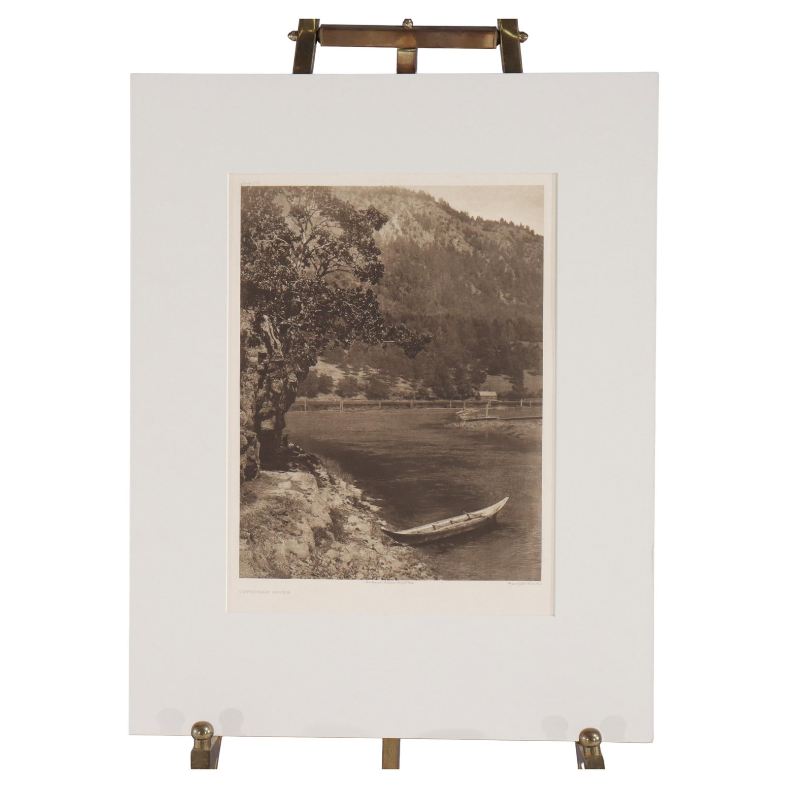 Edward S. Curtis Signed Antique Native American Print Cowichan River c1912: Edward S. Curtis Signed Antique Native American Print Cowichan River c1912 This is an antique print by Edward S. Curtis titled "Cowichan River," created around 1912. The piece showcases Curtis's dedic