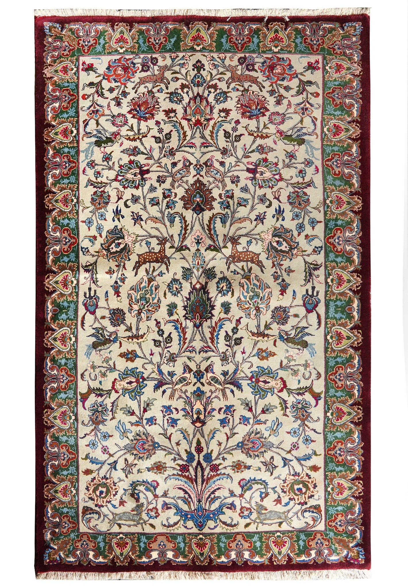 4.8 x 7.7 Persian Tabriz Handmade Wool Rug Tree of Life (1 of 13)