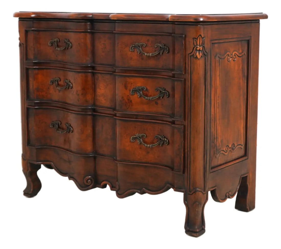 French Provincial Burl Walnut Commode Theodore Alexander 40w x 20d x 33h (1 of 10)