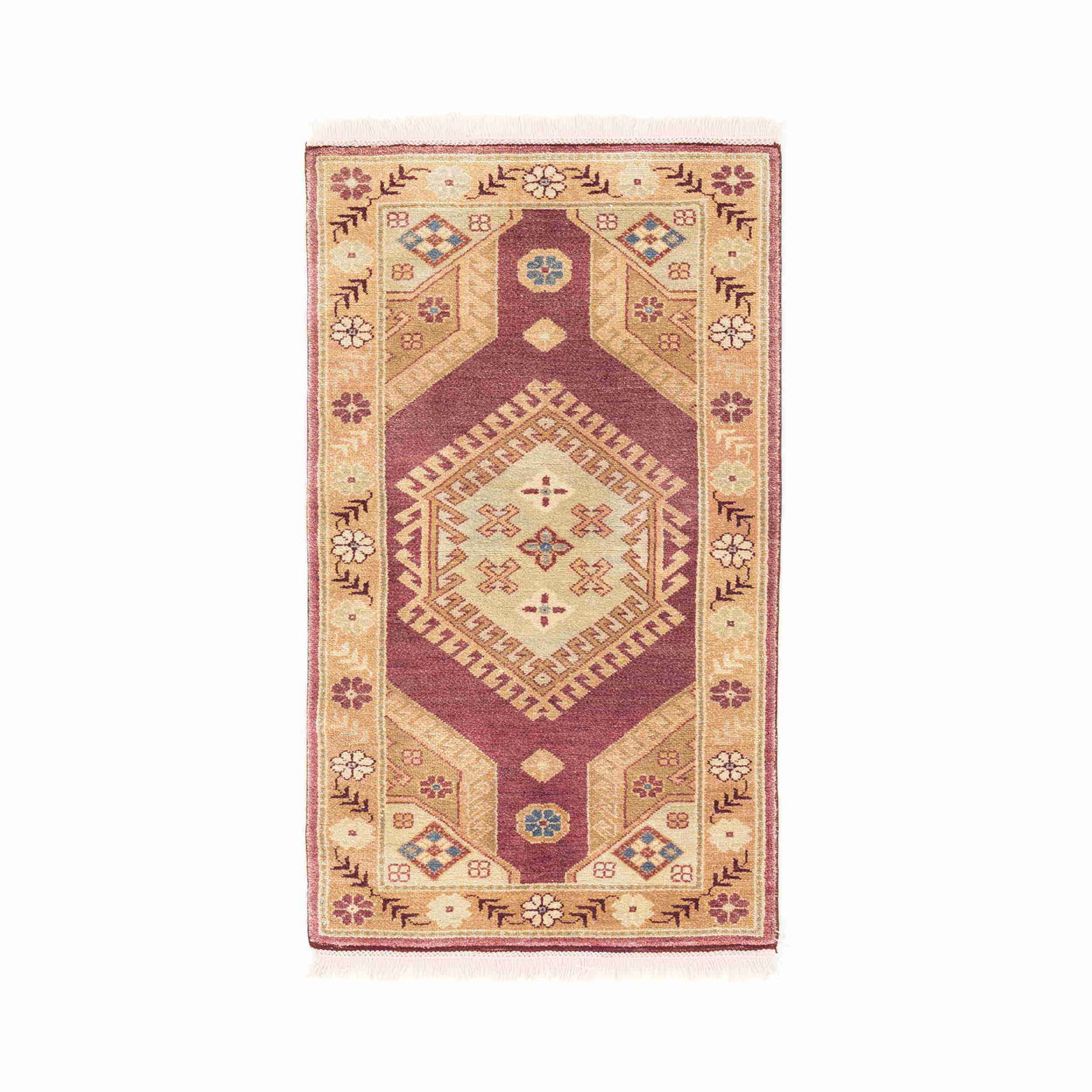 Authentic Handmade Usak Wool Carpet 29.5 x 50 inches (1 of 8)