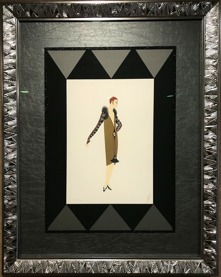 Erte Signed Limited Edition Serigraph Manhattan Mary II Framed Art Deco Print: Erte Signed Limited Edition Serigraph Manhattan Mary II Framed Art Deco Print This stunning serigraph titled "Manhattan Mary II" by renowned artist Erte is a beautiful representation of Art Deco style