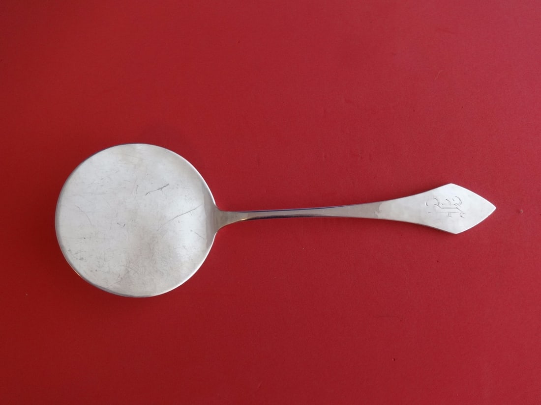 Kalo Handcrafted Sterling Silver 9 Inch Tomato Server Monogrammed: Kalo Handcrafted Sterling Silver 9 Inch Tomato Server Monogrammed This exquisite 9" tomato server is handcrafted from sterling silver by Kalo. The piece features a beautiful design and is monogrammed,