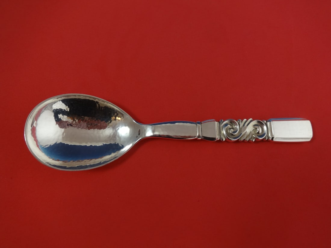 Georg Jensen Scroll Sterling Silver 9 Inch Vegetable Serving Spoon: Georg Jensen Scroll Sterling Silver 9 Inch Vegetable Serving Spoon This exquisite serving spoon features the elegant Scroll pattern by Georg Jensen, crafted from high-quality sterling silver. With a h