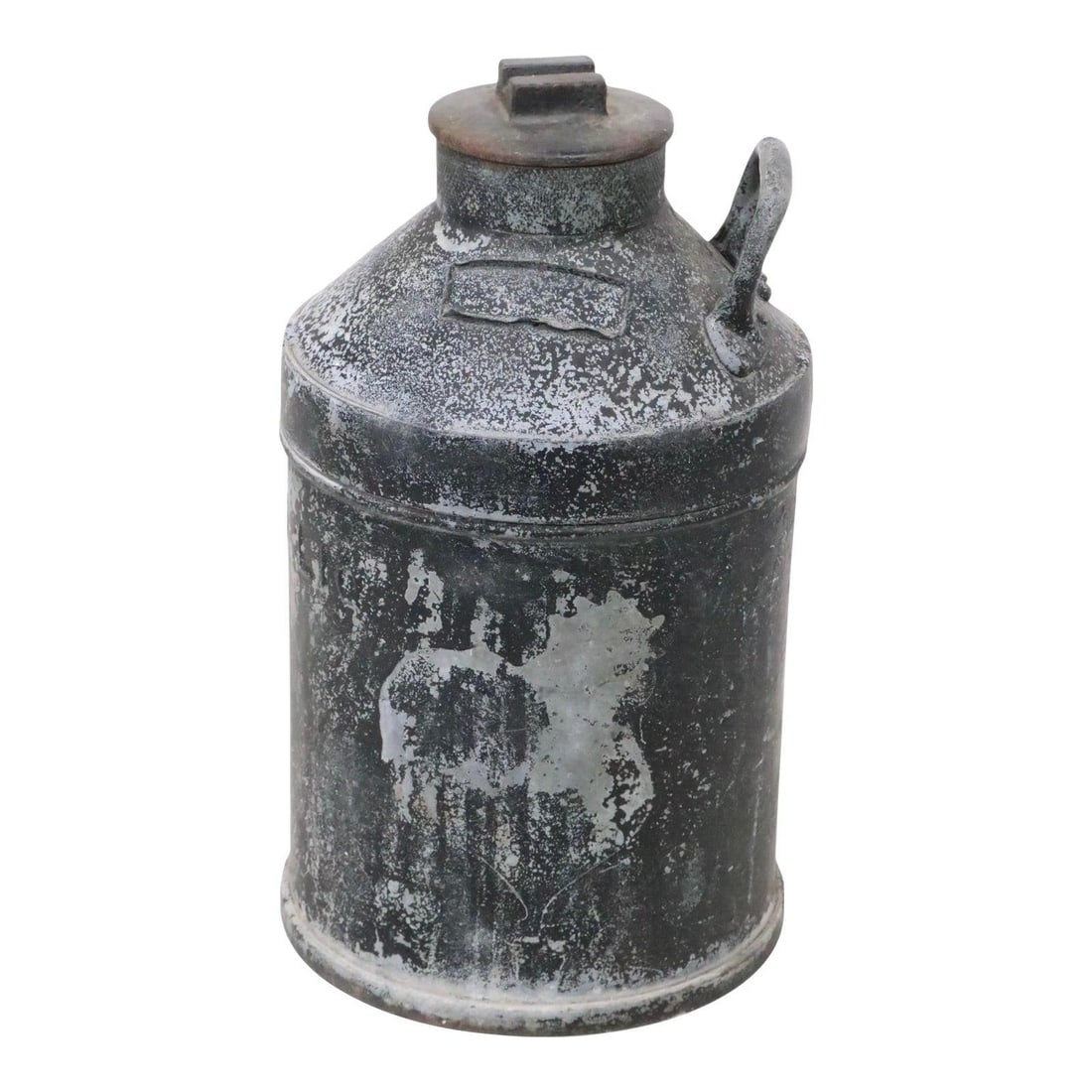 Vintage Early 20th Century Black Metal Milk Oil Can (1 of 10)