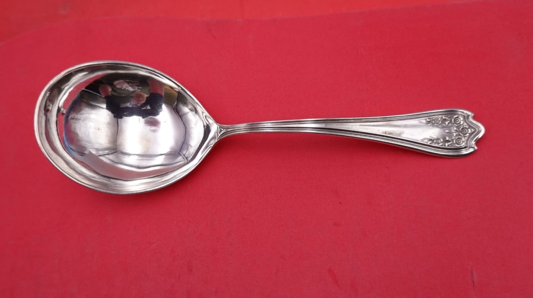 SSMC-Saart Blossom Sterling Silver Serving Berry Spoon 8 3/4": SSMC-Saart Blossom Sterling Silver Serving Berry Spoon 8 3/4" Sterling silver berry spoon in the Blossom pattern by SSMC-Saart. This pre-owned serving piece is not monogrammed and is in excellent cond