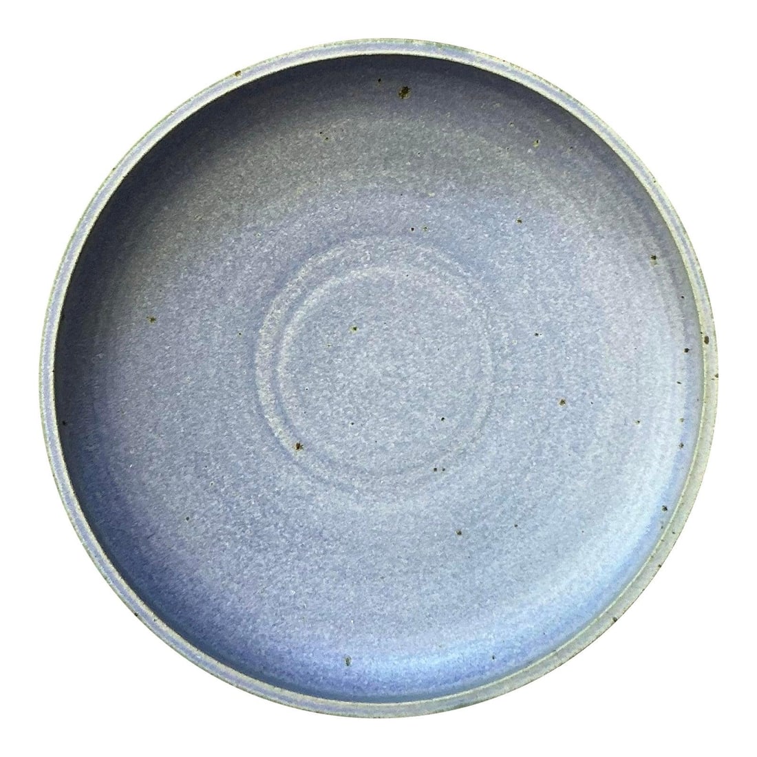 Handmade Stoneware Platter With Lavender And Teal Glaze 10.5 Inch: Handmade Stoneware Platter With Lavender And Teal Glaze 10.5 Inch This vintage studio pottery platter features a wide, shallow form with a hand-thrown stoneware construction. The interior is finished 