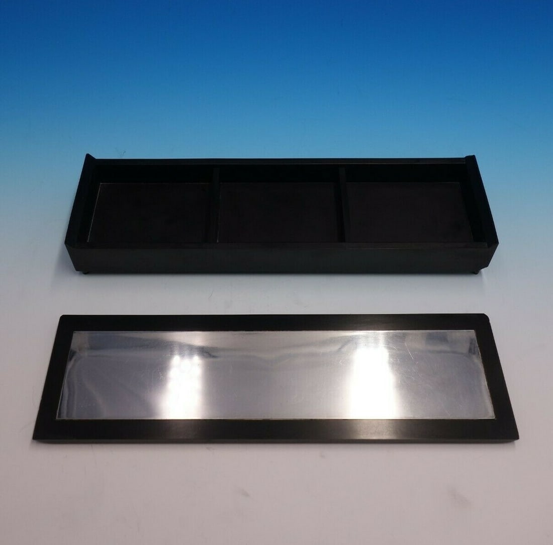 Towle Contrast Sterling Silver Jewelry Box with Ebony and Dividers (1 of 6)