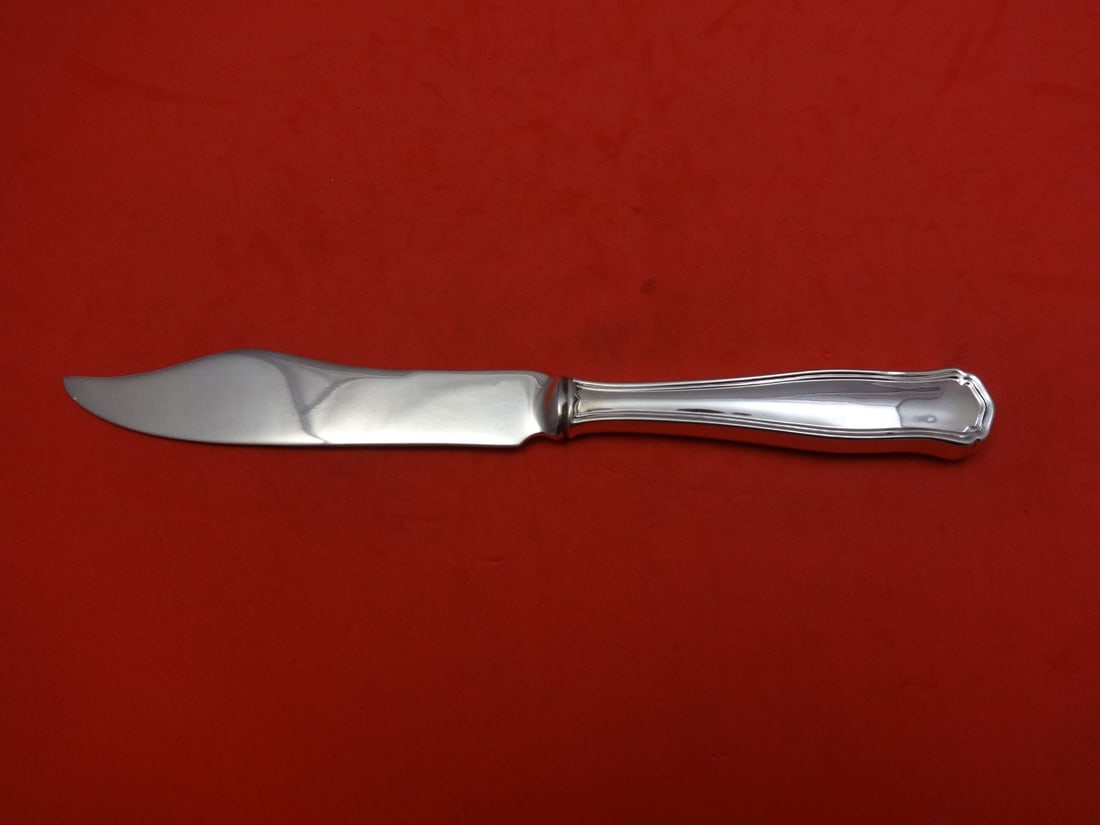 8 inch Sterling Silver Fish Knife Shreve Winchester Pattern: 8 inch Sterling Silver Fish Knife Shreve Winchester Pattern A Winchester by Shreve sterling silver fish knife with a hollow handle and 8" length. It is not monogrammed and is in excellent pre-owned co