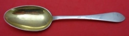 Tiffany & Co. Faneuil Sterling Silver Spoon Gold Washed 6": Tiffany & Co. Faneuil Sterling Silver Spoon Gold Washed 6" This exquisite Faneuil pattern spoon by Tiffany & Co. showcases the elegance of sterling silver with a stunning gold wash finish. Measuring 6