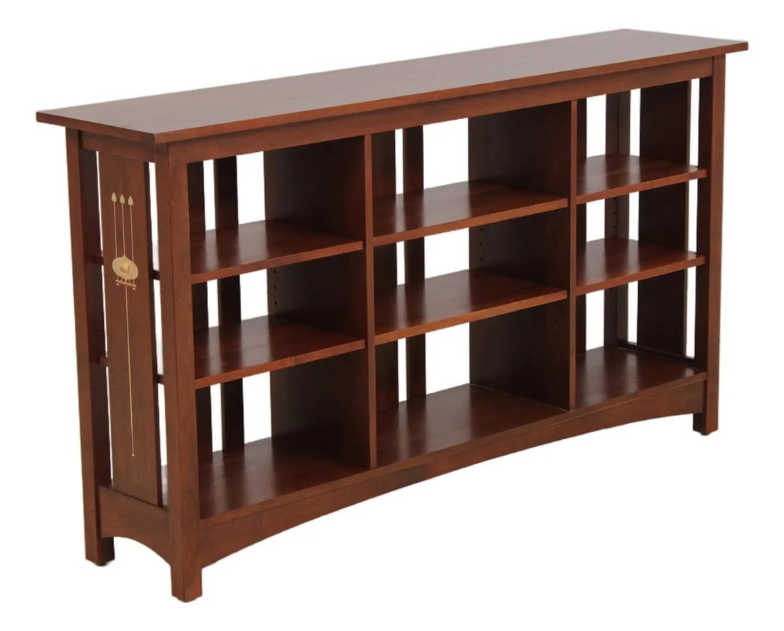 62w x 14d x 34h Stickley cherry bookcase with inlay (1 of 10)