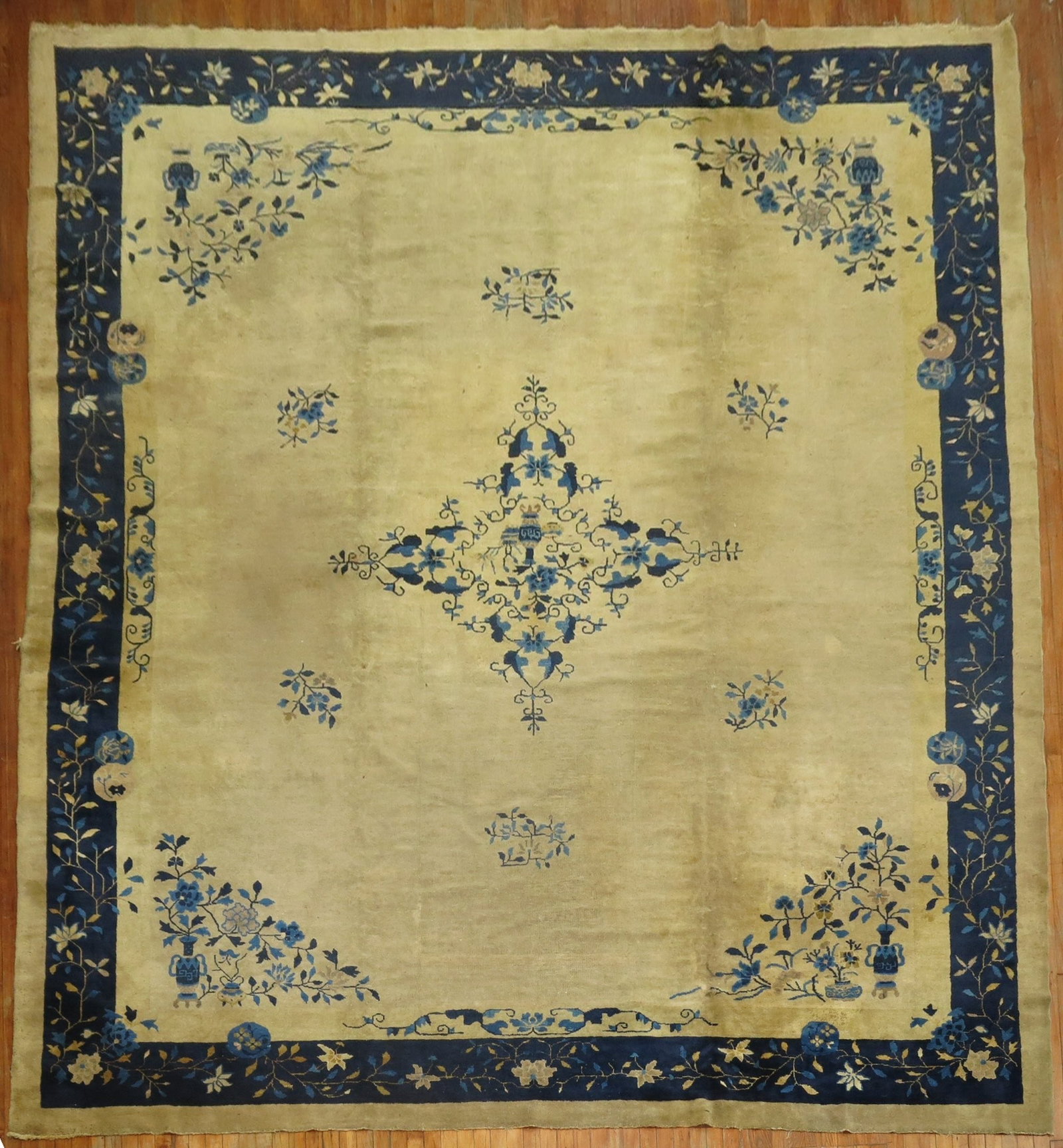 11' 10" x 14' 4" Early 20th Century Chinese Shabby Chic Rug (1 of 7)