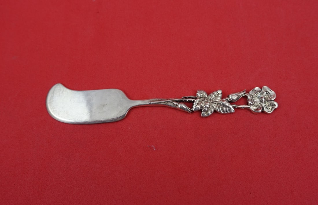 Sterling Silver Pate Knife Flora Pattern Wild Rose Pierced by Shiebler 4 5/8 Inch (1 of 2)