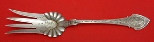 Sterling Silver Buffet Fork Wood and Hughes Angelo 9 1/4 Brite Cut (1 of 1)