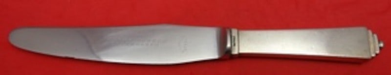 Georg Jensen Pyramid Sterling Silver Luncheon Knife Short Handle 8": Georg Jensen Pyramid Sterling Silver Luncheon Knife Short Handle 8" A Georg Jensen Pyramid luncheon knife featuring a sterling silver hollow short handle and stainless blade. Made in Denmark, this pos